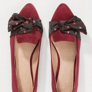 Anthropologie Kerchief Bow Flats S 7